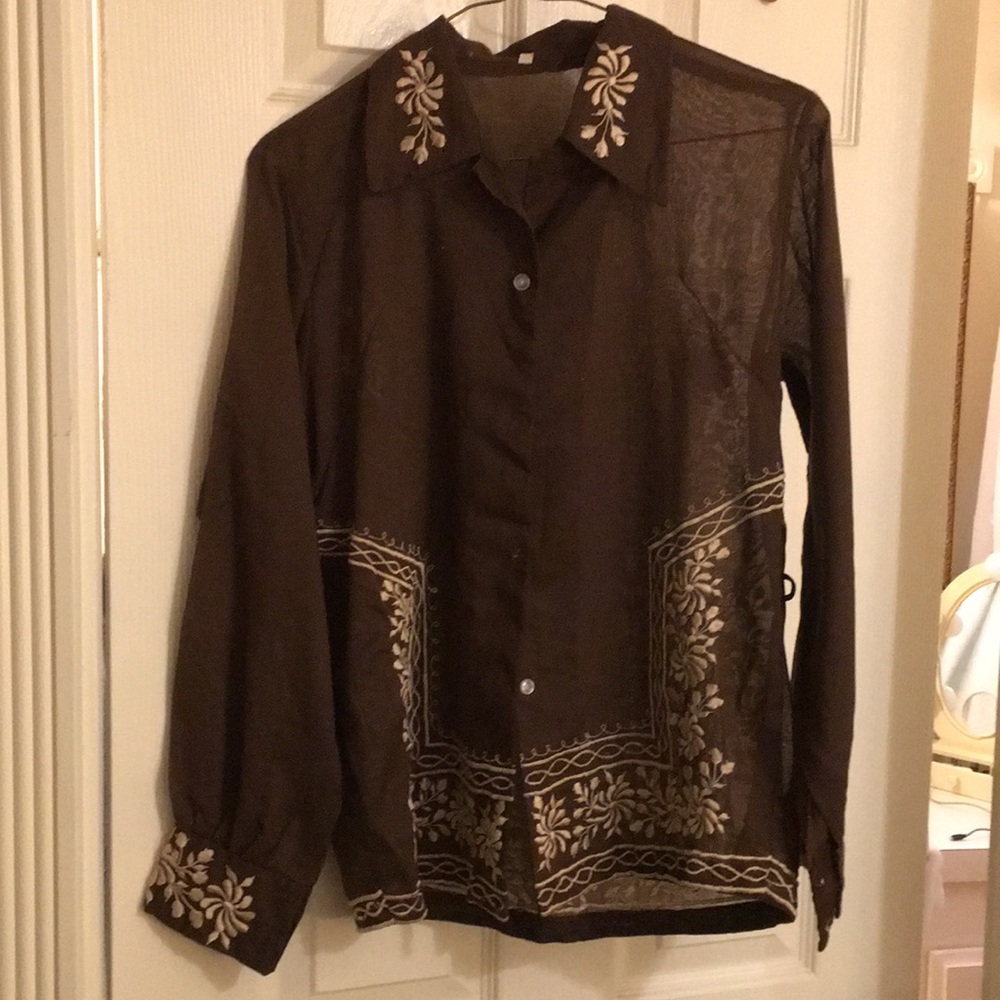 Boho embroidered top